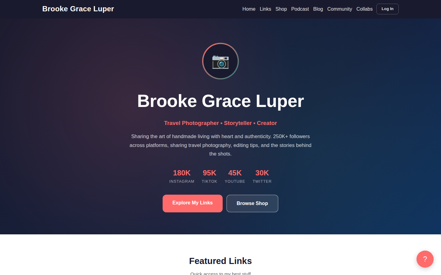 Creator Demo desktop home